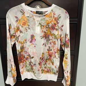 The Limited Petite XXS sheer floral top NWT